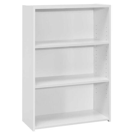 GFANCY FIXTURES White Bookcase with 3 Shelves, 11.75 x 24.75 x 35.5 in. GF3088521